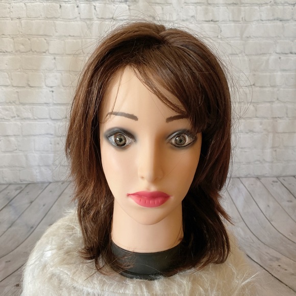 Full Head Front Layered Hair Wig - Golden Brown - Picture 3 of 5